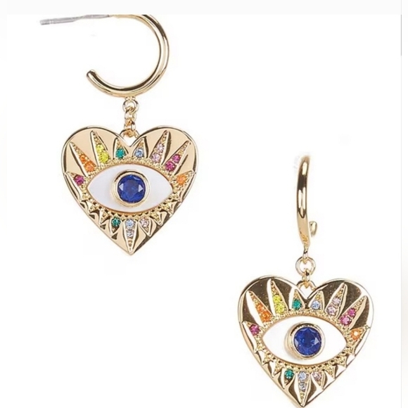 🔹️Kate Spade🔹️ Evil Eye All Seeing Huggie Drop Earrings [$78 MSRP] - Picture 1 of 3